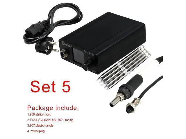 Alt view image 7 of 7 - T12-959 V5.1 Soldering Station Electronic Soldering Iron OLED Bigger Digital Display and 5pin 907 Handle Iron tip(QUECOO T12-959 Kit V)