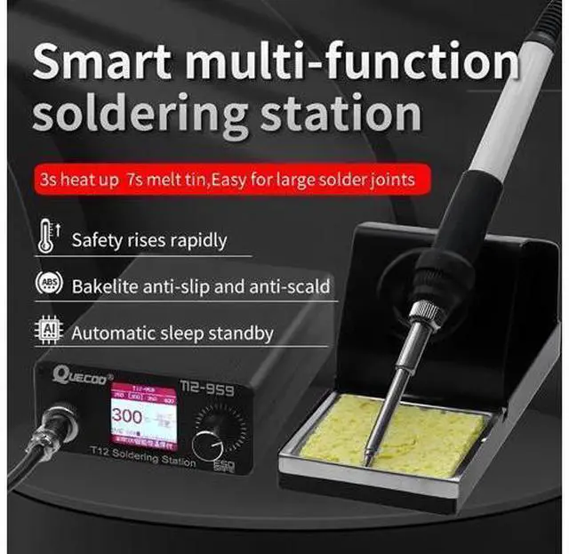 Alt view image 3 of 7 - T12-959 V5.1 Soldering Station Electronic Soldering Iron OLED Bigger Digital Display and 5pin 907 Handle Iron tip(QUECOO T12-959 Kit V)