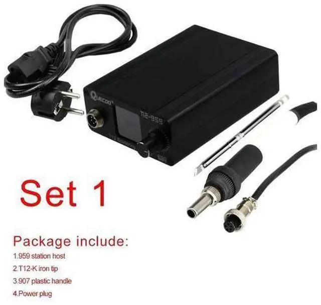Alt view image 7 of 7 - T12-959 V5.1 Soldering Station Electronic Soldering Iron OLED Bigger Digital Display and 5pin 907 Handle Iron tip(QUECOO T12-959 Kit I)