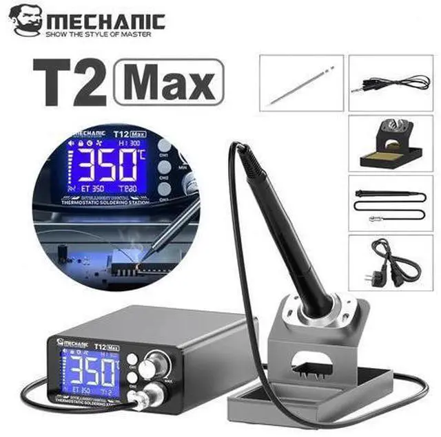Alt view image 2 of 7 - T12 MAX Soldering Station 5s Heat 6s Melt One-Touch Digital Display Constant Temperature Soldering Iron Kit Repair Tool(T12 MAX)