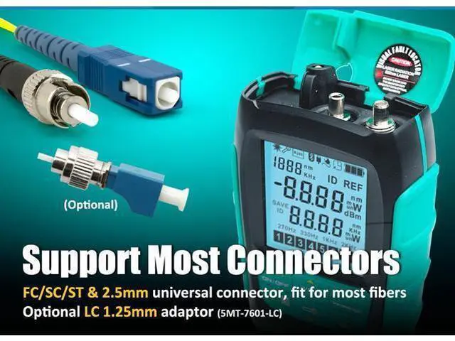 Alt view image 6 of 7 - Tools Solutions MT-7618 Mini Palm 3 in 1 fiberOptical Power Meter Compact Power Meter Support 10 Wavelengths Visual Fault Locator Self Calibration(MT-7618), YH-MT-7618-C