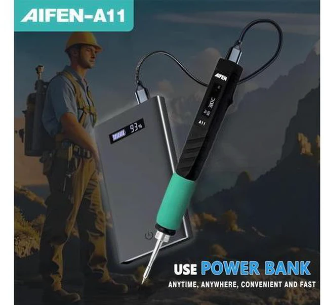Alt view image 2 of 7 - A11 USB Soldering Station Charging Soldering Iron Portable for Cell-Phone Repair Welding Tools Compatible C210 Handle +3tips