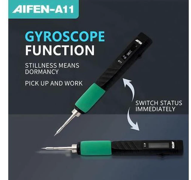 Alt view image 4 of 7 - A11 USB Soldering Station Charging Soldering Iron Portable for Cell-Phone Repair Welding Tools Compatible C210 Handle +3tips