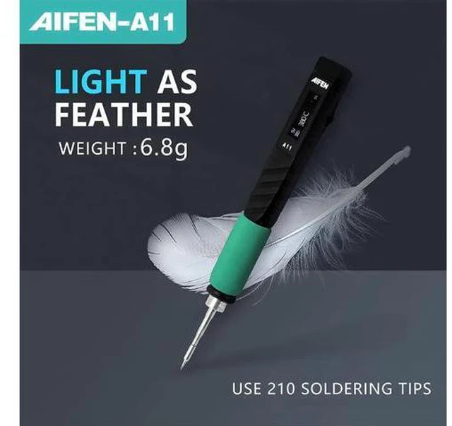 Alt view image 6 of 7 - A11 USB Soldering Station Charging Soldering Iron Portable for Cell-Phone Repair Welding Tools Compatible C210 Handle +3tips