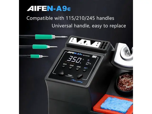 Alt view image 3 of 7 - A9E Soldering Station Compatible Soldering Iron Tip 115/210/245 Handle Control Temperature Welding Rework Station(A9E 115+3tips)