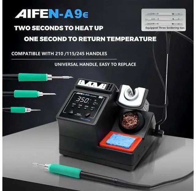 Alt view image 6 of 7 - A9E Soldering Station Compatible Soldering Iron Tip 115/210/245 Handle Control Temperature Welding Rework Station(A9E 115+3tips)
