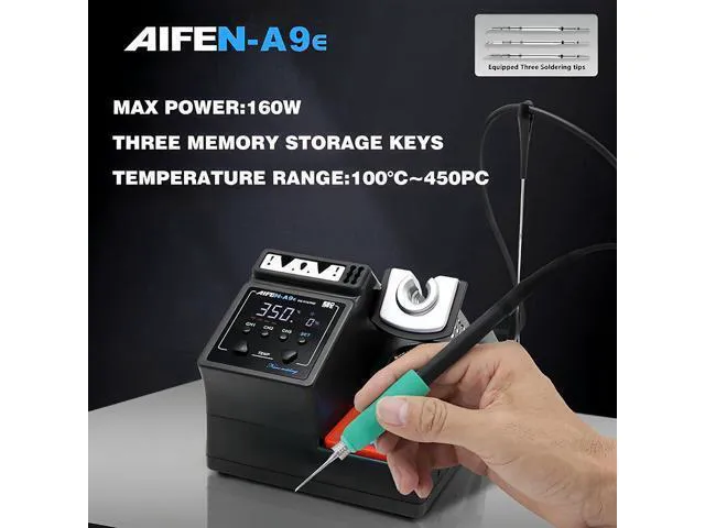 Alt view image 7 of 7 - A9E Soldering Station Compatible Soldering Iron Tip 115/210/245 Handle Control Temperature Welding Rework Station(A9E 115+3tips)