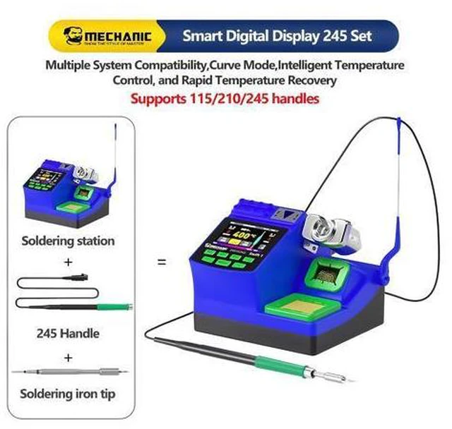 Alt view image 2 of 7 - Swift 1 Soldering Station Compatible Soldering Iron Tip C210 245 115 Handle Lead-Free Electronic Welding Rework Station(Swift 1-C245+1Tip)