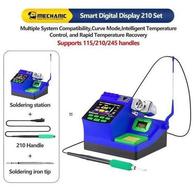 Alt view image 2 of 7 - Swift 1 Soldering Station Compatible Soldering Iron Tip C210 245 115 Handle Lead-Free Electronic Welding Rework Station(Swift 1-C210+1Tip)