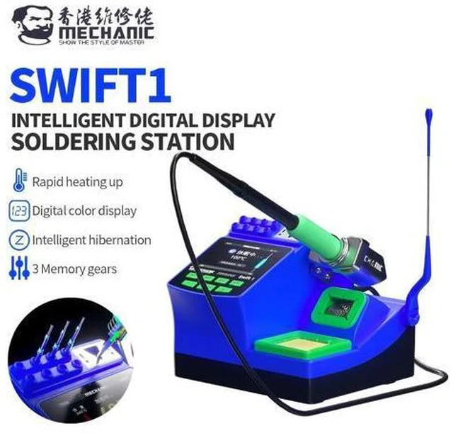 Alt view image 3 of 7 - Swift 1 Soldering Station Compatible Soldering Iron Tip C210 245 115 Handle Lead-Free Electronic Welding Rework Station(Swift 1-C245+1Tip)