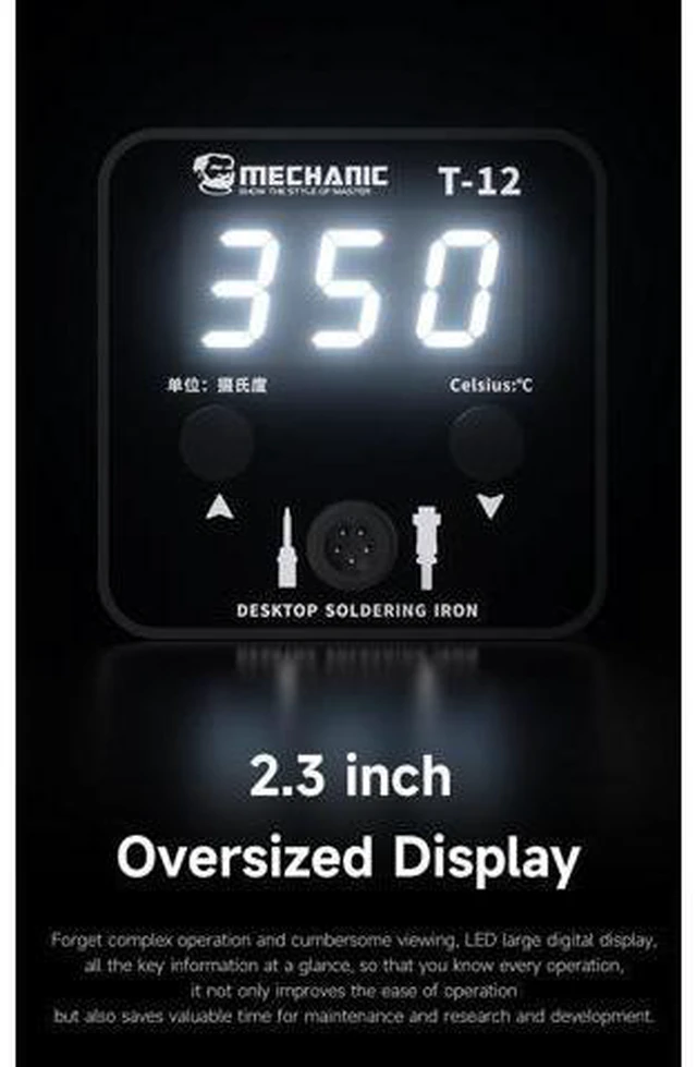 Alt view image 4 of 7 - T 12 Desktop Soldering Iron with LED Digital Display Screen Precise Temperature Control Soldering Station Repair Tools