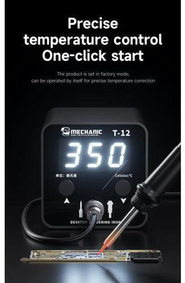 Alt view image 7 of 7 - T 12 Desktop Soldering Iron with LED Digital Display Screen Precise Temperature Control Soldering Station Repair Tools