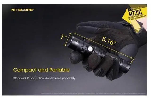 Alt view image 4 of 6 - MT21C 1000 Lumen 90 Degree Tiltable Head Multifunction LED Flashlight with LumenTac Batteries for Work and Everyday Carry