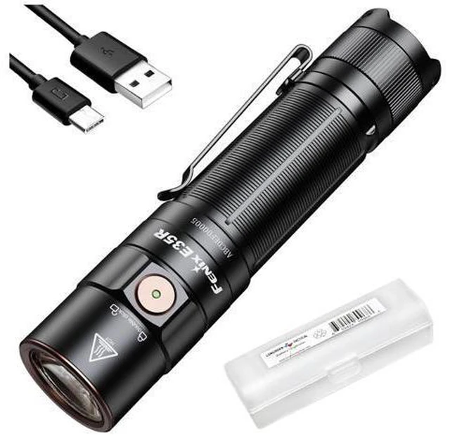 Main image of E35R EDC Flashlight, 3100 Lumens USB-C Rechargeable High Lumen Performance Flashlight with LumenTac Organizer (Black)
