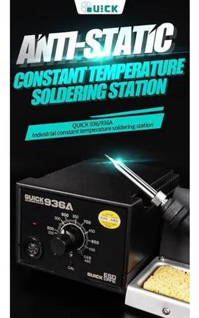 Alt view image 2 of 7 - 936A 60W welding equipment anti-static constant temperature soldering station with regulator soldering iron rework station