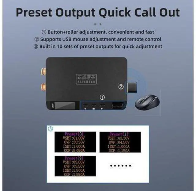 Alt view image 7 of 7 - DP100 DC Power Supply Variable, 30V 5A Bench Supply, Adjustable Regulated Digits Display Mini Portable Lab Voltage Regulator Switch 100W (DP100-1)