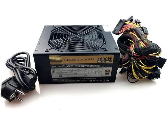 Alt view image 2 of 6 - 1800 PC Desktop Power Supply PSU Gold Power 1800W BTC Power Supply for R9 380 RX 470 RX480 6 GPU Cards Mining rig ATX Ethereum