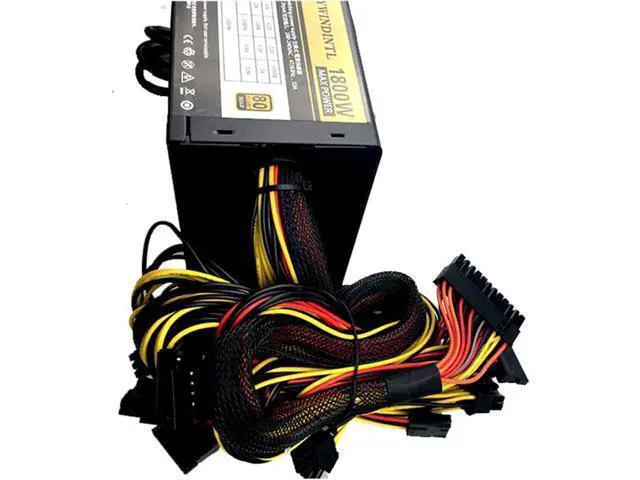 Alt view image 6 of 6 - 1800 PC Desktop Power Supply PSU Gold Power 1800W BTC Power Supply for R9 380 RX 470 RX480 6 GPU Cards Mining rig ATX Ethereum