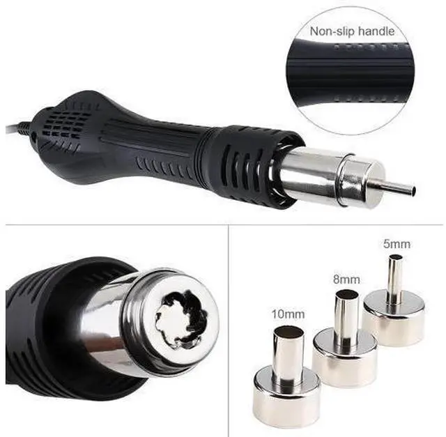 Alt view image 6 of 7 - 220V 700W 2-in-1 SMD Digital Display Soldering Station with Hot-Air Gun and Solder Iron Black