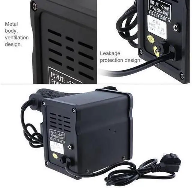 Alt view image 4 of 7 - 220V 700W 2-in-1 SMD Digital Display Soldering Station with Hot-Air Gun and Solder Iron Black