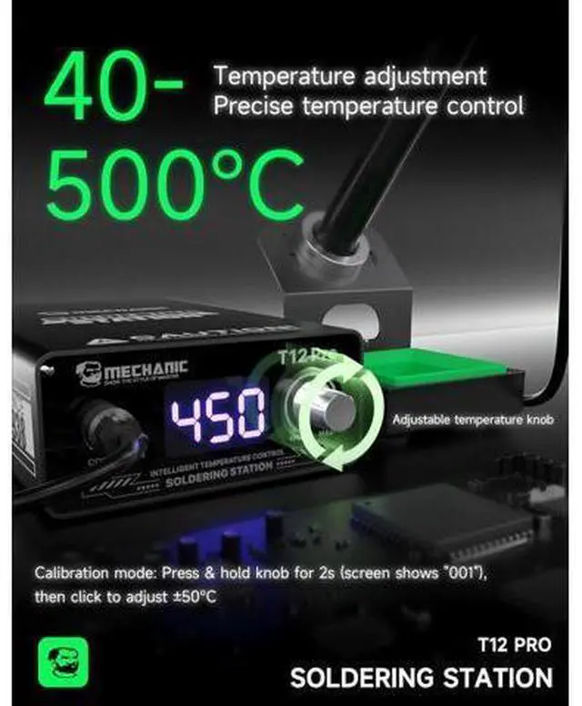 Alt view image 4 of 7 - T12 Pro LED Digital Display Soldering Station Electric Soldering Iron Fast Heating Intelligent Anti-Static Thermostat