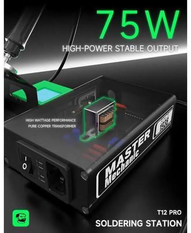 Alt view image 6 of 7 - T12 Pro LED Digital Display Soldering Station Electric Soldering Iron Fast Heating Intelligent Anti-Static Thermostat