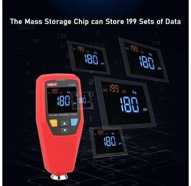 Alt view image 4 of 7 - UT343A Digital Coating Thickness Composite Gauge Meter Automobile Paint Film Tester Measuring FE/NFE Paint Tool USB Data Storage Single-Point Multi-Point Quick Judgment Prompt
