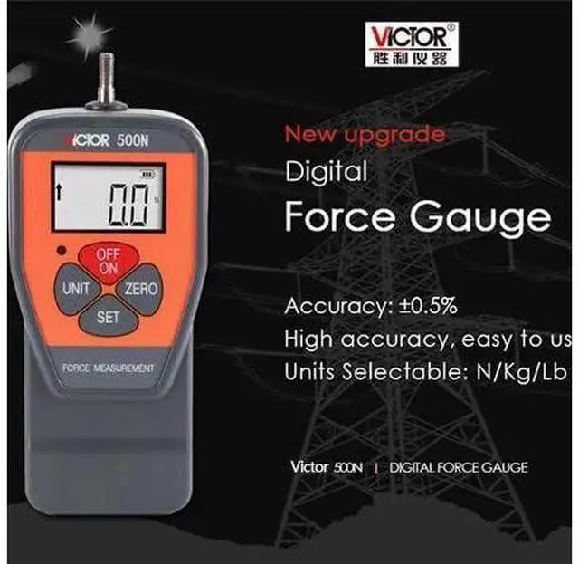 Alt view image 6 of 7 - 10N/50N/100N/200N/300N/500N A Simple Push Pull DIGITAL FORCE GAUGE(VICTOR 50N)