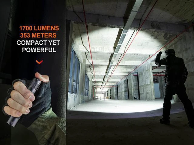 Alt view image 3 of 6 - PD35R Tactical Flashlight, USB-C Rechargeable, 1700 Lumen with Organizer