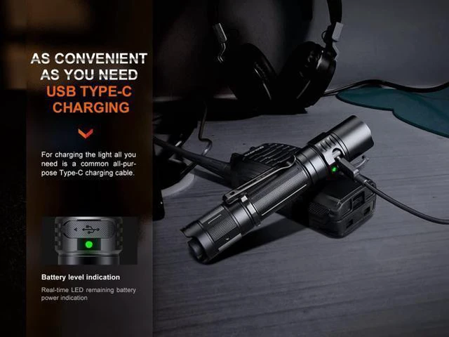 Alt view image 5 of 6 - PD35R Tactical Flashlight, USB-C Rechargeable, 1700 Lumen with Organizer