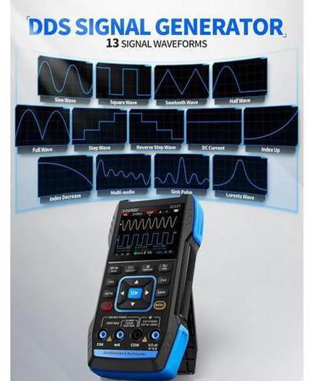 Alt view image 7 of 7 - 2C53T Upgraded Handheld Oscilloscope, 50MHz Bandwidth, 250MS/s Sampling Rate, 20000 Counts, 3IN1 Digital Oscilloscope Multimeter DDS Generator, Voltage, Current, Capacitor, Resistor, Diode Test