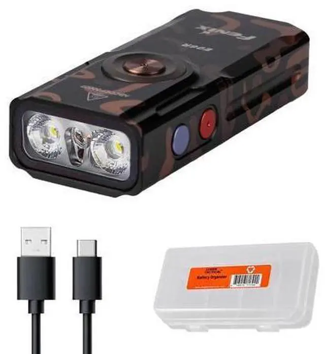 Main image of E06R 700 Lumen 3-in-1 EDC Keychain Flashlight, USB-C Rechargeable, Includes UV Light and Organizer (Graffiti)