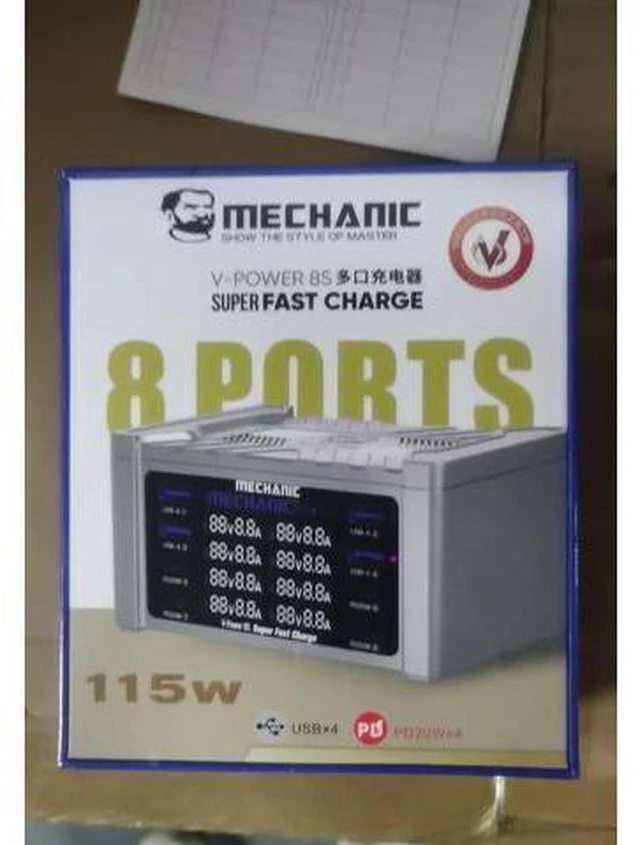 Alt view image 2 of 7 - V-Power 8 8S 8ultra 8pro 8Max Super Fast Charger USB Multi Port Charger Digital Display Phone Pad Watch Charging Tools(V-Power 8Ultra)