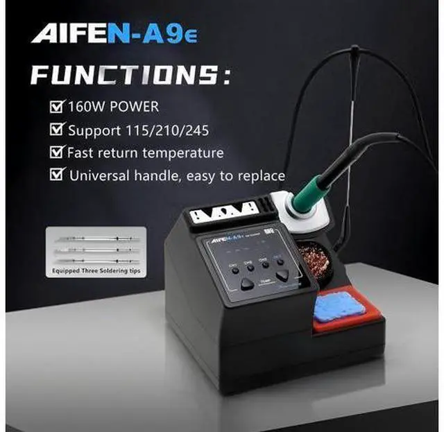 Alt view image 2 of 7 - A9E Soldering Station Compatible Soldering Iron Tip 115/210/245 Handle Control Temperature Welding Rework Station(A9E 115+3tips)