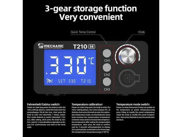 Alt view image 5 of 7 - T210 SE Smart Soldering Station Digital Thermostatic Control Fast Heating for C210 Tips Soldering Iron Tools(T210 SE)