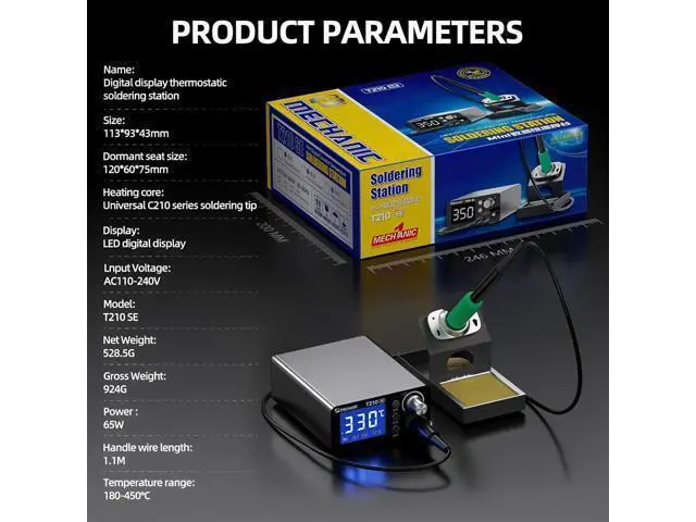 Alt view image 6 of 7 - T210 SE Smart Soldering Station Digital Thermostatic Control Fast Heating for C210 Tips Soldering Iron Tools(T210 SE)