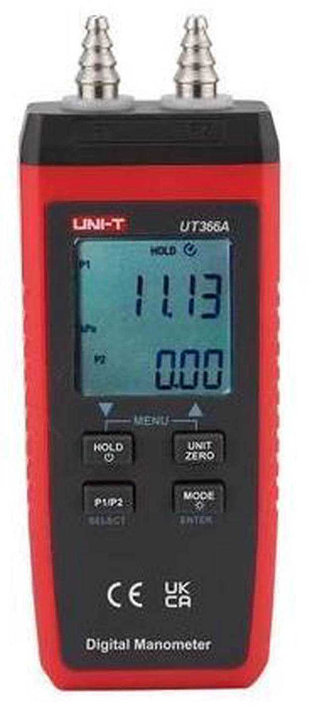 Main image of UT366A Digital Manometer Measure P1/P2 Pressure and Measure Wind Speed with Certificates: CE, UKCA