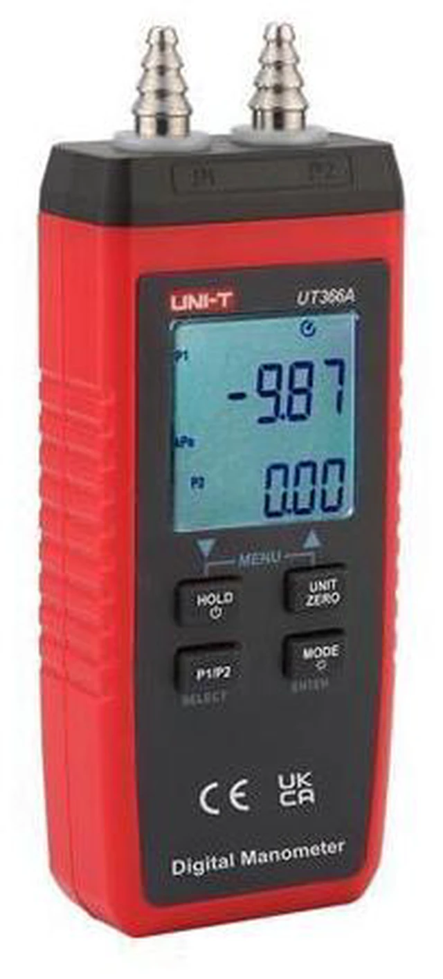 Alt view image 3 of 5 - UT366A Digital Manometer Measure P1/P2 Pressure and Measure Wind Speed with Certificates: CE, UKCA