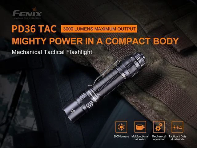 Alt view image 6 of 7 - PD36 TAC Tactical Flashlight, 3000 Lumen USB-C Rechargeable, with LumenTac Organizer