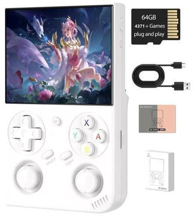 Main image of Anbernic RG35XX Pro Retro Handheld Game Console , RG 35XXPro Support HDMI TV Output 5G WiFi Bluetooth 4.2 , 3.5 Inch IPS Screen Linux System Preloaded 4353 Games 3200mAh Battery(White-New)
