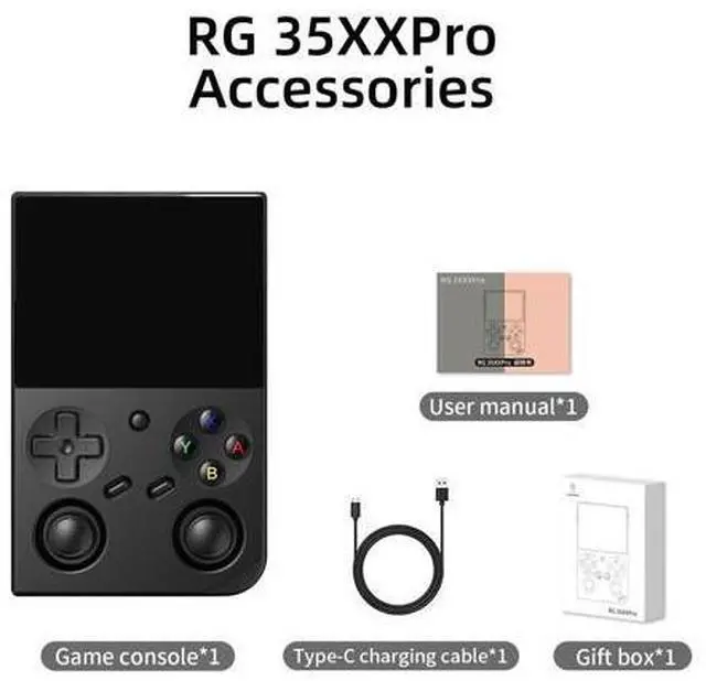 Alt view image 7 of 7 - Anbernic RG35XX Pro Retro Handheld Game Console , RG 35XXPro Support HDMI TV Output 5G WiFi Bluetooth 4.2 , 3.5 Inch IPS Screen Linux System Preloaded 4353 Games 3200mAh Battery(Black-New)