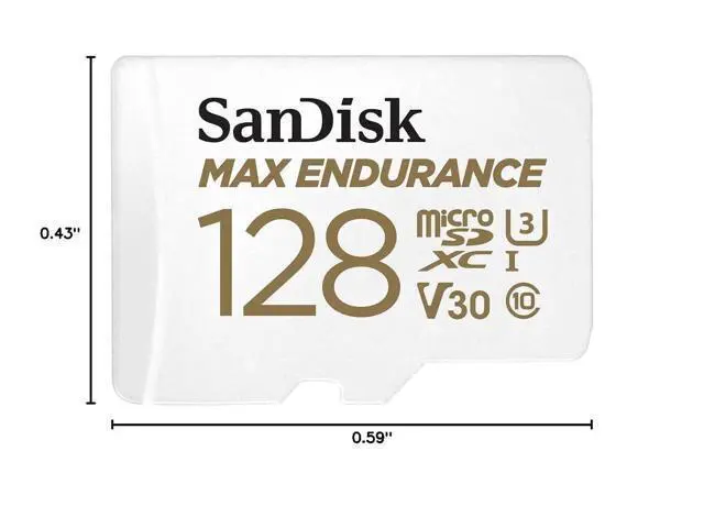 Alt view image 5 of 5 - 128GB MAX Endurance microSDXC Card with Adapter for Home Security Cameras and Dash cams - C10, U3, V30, 4K UHD, Micro SD Card - SDSQQVR-128G-GN6IA