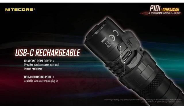 Alt view image 4 of 6 - P10i 1800 Lumen Tactical Flashlight and NTC2i U-Shape Tailcap, USB-C Rechargeable