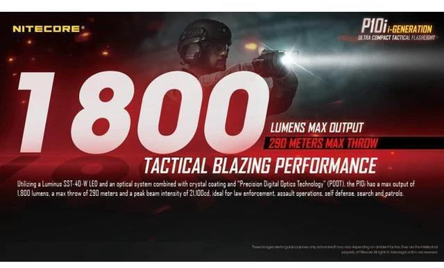 Alt view image 2 of 6 - P10i 1800 Lumen Tactical Flashlight and NTC2i U-Shape Tailcap, USB-C Rechargeable