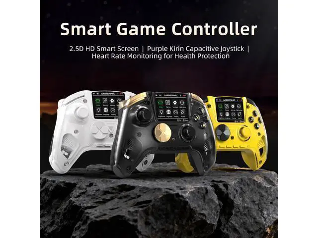 Alt view image 2 of 7 - RG G01 Interactive Screen Wireless Gaming Controller Compatible with PC/Steam/Linux/Android/Switch/IOS 2.4G Wireless Bluetooth Controller Gamepad Hall Effect Triggers(Black)