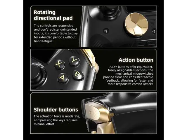Alt view image 7 of 7 - RG G01 Interactive Screen Wireless Gaming Controller Compatible with PC/Steam/Linux/Android/Switch/IOS 2.4G Wireless Bluetooth Controller Gamepad Hall Effect Triggers(Black)