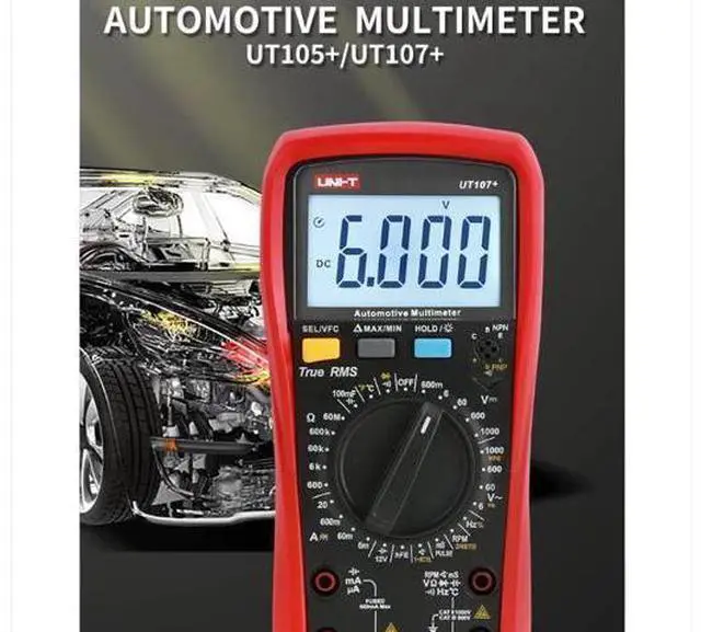 Alt view image 4 of 7 - Multimeter clamp Meter UT105+ UT107+ UT105 UT107 Automotive Multimeter AC DC Voltage Current Resistance Circuit Capacitor Frequency Temperature Tester(UT107+)