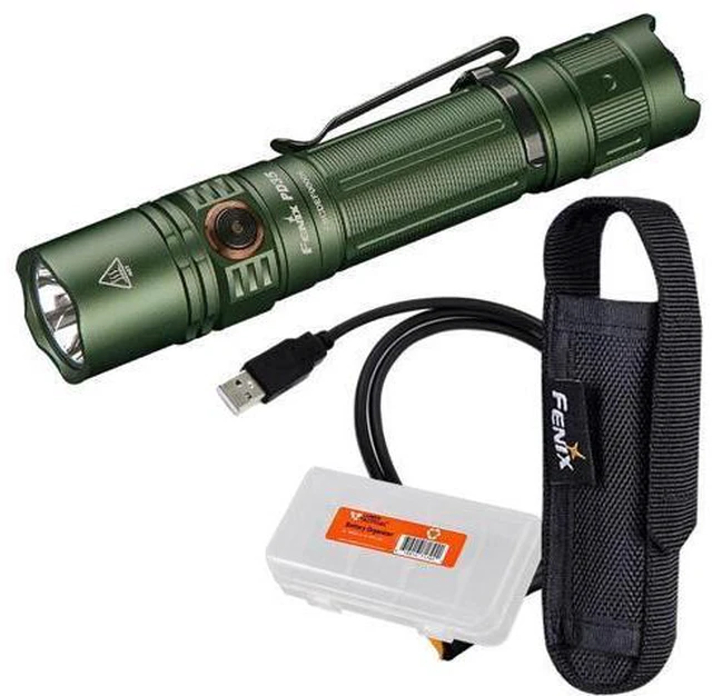 Main image of PD35 v3.0 Rechargeable Tactical Flashlight, 1700 Lumens EDC Light with Organizer (Green)