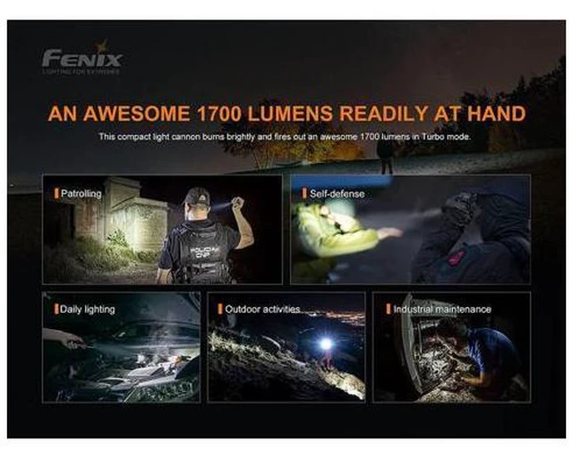 Alt view image 5 of 7 - PD35 v3.0 Rechargeable Tactical Flashlight, 1700 Lumens EDC Light with Organizer (Green)