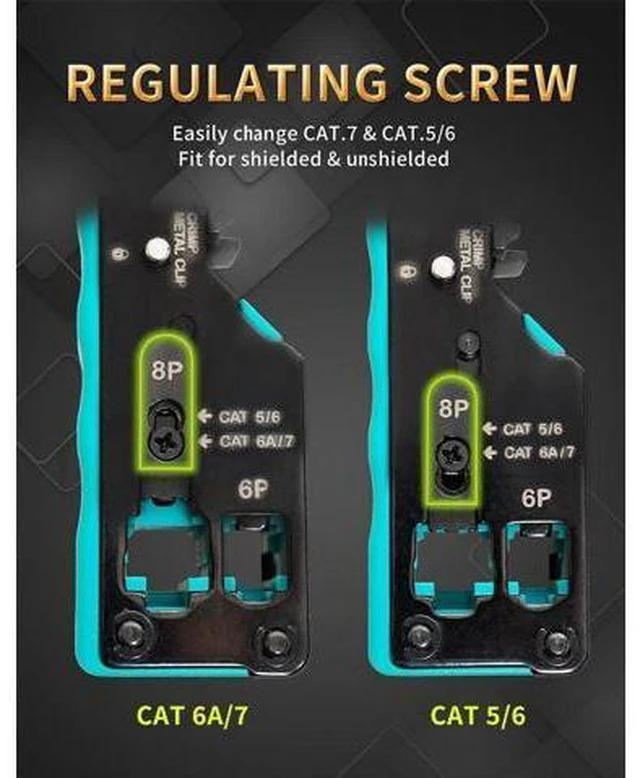 Alt view image 5 of 7 - Tools Solutions CP-335N CAT.5/6/7 Modular Plug Crimping Tool Parallel Crimping Action Force Saving 3 in 1 Cut/Strip/Crimp(CP-335N)